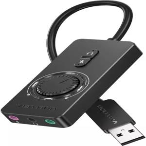 VENTION USB 사운드 카드 볼륨 조절이 가능한 외장 스테레오 Windows Mac PC 노트북 데스크톱 헤드셋