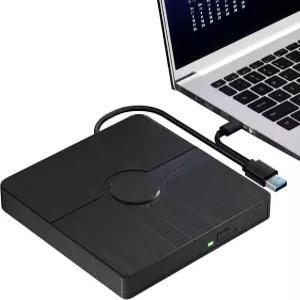 Wabacon 외장 블루레이 드라이브 읽기/쓰기 기능을 갖춘 BD 플레이어 USB 3.0 및 Type-C CD/DVD 버너 3D