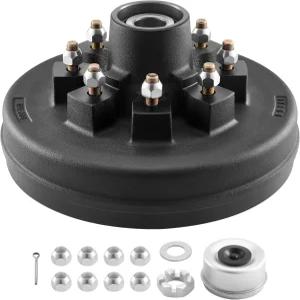 VEVOR 전기 트레일러 브레이크 드럼 1팩 4인치 볼트 서클 장착된 8홀 7000파운드 축 긴 수명 12인치 허브