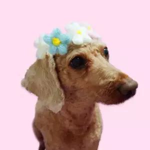 강이지 목걸이 꽃모양 액세서리 소형 애견스카프 고양이스카프 토끼옷 강아지목줄