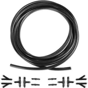 Hbxdeco 윈드실드 워셔 호스 키트 12PCS 커넥터가 있는 13.12피트 워셔액 자동차 워터 펌프와 노즐을