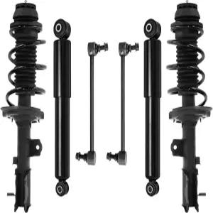 디트로이트 액슬 - 2012-2017 현대 액센트용 프론트 스트럿 코일 스프링 + 리어 쇼크 업소버 스웨이 바