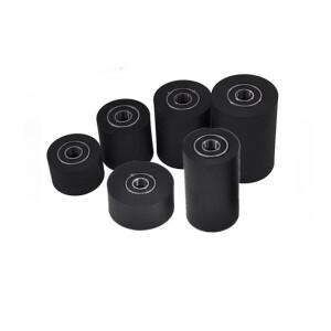 1pc 5/6/8/10mm 보어 이중 베어링 폴리 우레탄 가이드 풀리 PU 음소거 침묵 고무 코팅 롤러 휠