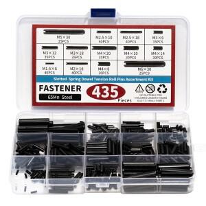 435피스 탄소강 아연 도금 슬롯 스프링 핀 분류 키트 - 다기능 사용을 위한 탄성 원통형 코터 세트