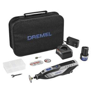 Dremel 8250-5 12V 리튬 이온 가변 속도 무선 회전 공구(브러시리스 모터 포함) - 공구 액세서리 5개, 3Ah 배터리, 충전기, 가방