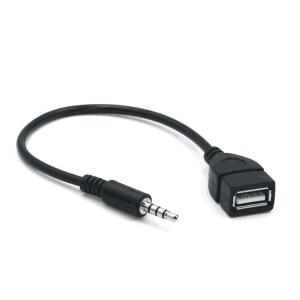 3.5mm AUX 오디오 잭 플매트 카펫 러그 USB 2.0 여성 변환기 케이블 코드 자동차 MP3 플레이어 적응