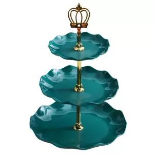 2단 애프터눈티 디저트 오후 북유럽 케이크 접시 트레이 거실 도자기과일반점가용 3단