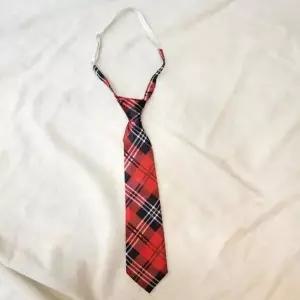 여성 캐주얼 레드 체크 자동 넥타이 입학 졸업 학예회-WFGYTGV