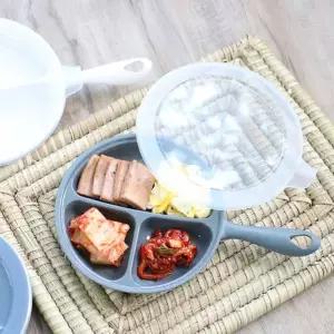 [하프클럽/브이와이]나눔식판 손잡이 뚜껑포함 캠핑식기 3칸 1인식기