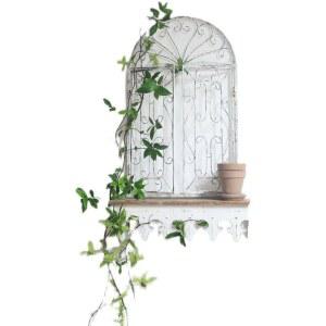 페이크창문 빈티지 인테리어 벽장식 포인트 벽걸이 페이크벽장식 전등구슬한줄 가짜책 나무