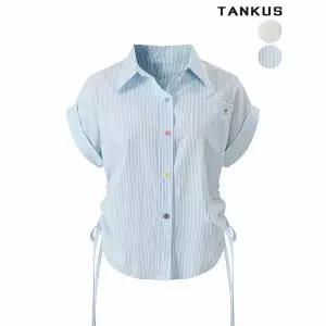 [하프클럽/탱커스]여성 셔링 롤업 반소매 블라우스