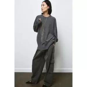 ZARA 100% 울 오버사이즈 스웨터 - 그레이 587530