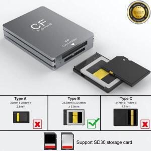 2in 1 CFexpress B 및 SD 카드 리더 어댑터 USB 3.2 10Gbps 듀얼 슬롯 지지대 안드로이드 윈도우 맥 OS SLR