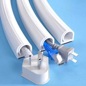 1개 1m/39.37인치 TV 케이블 정리 코드 하이더 오거나이저 레이스웨이 키트 시스템 커버 PVC 트렁킹 채널