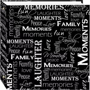 마그네틱 셀프 스틱 3링 사진 앨범 100페이지(50매) 흑백 워드 디자인