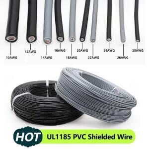 5/10/20M UL1185 PVC 차폐 와이어 28 26 24 22 20 18 16 14 12 10 AWG 채널 오디오 단일 코어 전자 구리