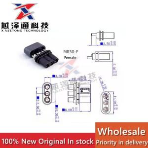 Amass MR30-M F 구리 니켈 도금 블랙 3 코어 2mm 모델 항공기 전기 조정 플러그 소켓