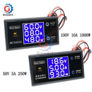 DC 0-100V 5A 10A 250W 999W LCD 디지털 전압계 전류계 전력계 검출기 테스터 모니터