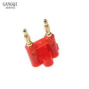 1PCS 금도금 이중 행 4mm 바나나 플러그 케이블 커넥터 듀얼 오디오 스피커 나사 크로스 와이어 터미널