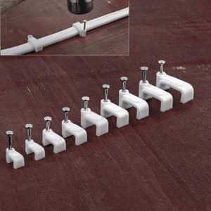 100PCS 플랫 네일 클립 케이블 4mm/6mm/7mm/8mm/9mm/10mm/12mm/14mm 와이어 관리 전기 코드 홀더