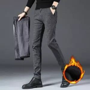 남자슬랙스 남성용 겨울용 기모 체크 패턴 세미 정장 슬랙스 팬츠 3색