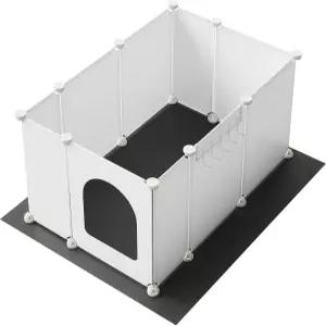 대형 옥스포드 매트가 있는 후브로 고양이 쓰레기통 인클로저 로우훅이 초대형 실드 30.3 L x 18.5 W 15.7