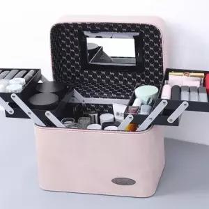 뷰티 메이크업 가방 화장품가방 뷰티가방 3단가방 핑크