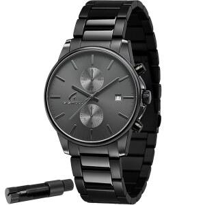 eAj 튼튼하고 튼튼한 느낌의 남성용 스타일리시 스테인리스 스틸 크로노그래프 시계 u2014 방수 쿼츠 남성용 시계, 오토 데이트 및 세컨드 서브다이얼, 남성, 남자친구, 남편, 아빠를 위한 세련된 선물