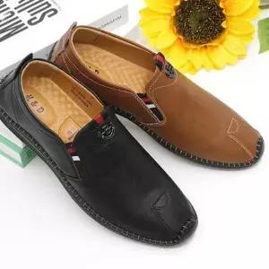 캐주얼구두 심플 슬립온 남자 로퍼 단화 소가죽 남성 2색