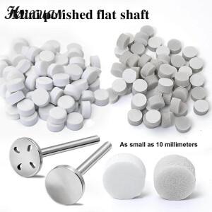 50개 셀프 접착식 교체 가능 스펀지 버핑 패드 10mm 스테인리스 스틸 디스크 페디큐어 폴리시 액세서리