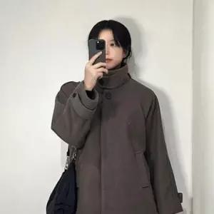 [옷은날개] 여성 오버사이즈 하프 코트 카라 자켓 간절기 모직