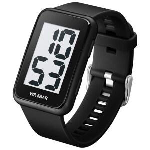 eAj 포기복 엑스트라 라지 숫자 남성용 블랙 워치, 방수 남성 디지털 워치, 고령 남성 여성용 남성용 손목 시계