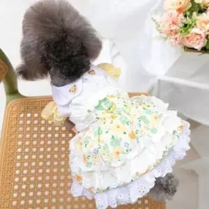 [반려] 고양이 원피스 동물 의류 플라워 드레스 외출옷 치마 반려 강아지 강아지옷 애견옷 여름옷