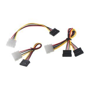 컴퓨터 광학 드라이브 연결 전원 코드용 2PCS 15핀 SATA 수컷에서 몰렉스 IDE 4핀 암컷 어댑터