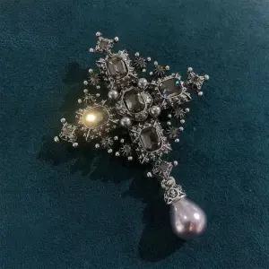 정장 브로치 액세서 진주 빈티지 라인스톤 쥬얼리 여성용 금속 파티 코트