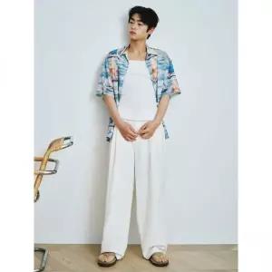 매장정품 에잇세컨즈 8SECONDS 워시드 코튼 화이트 이지 팬츠 215521DY31 205908