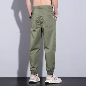 남자 카고 바지 팬츠 봄가을 여름 편안한 쿨링 배기 스판 얇은 세미 9부 긴 BE5