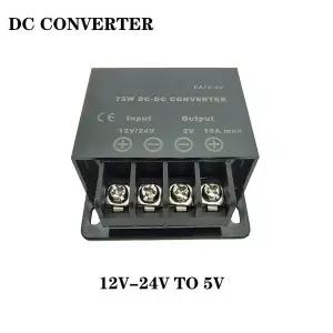 호환  12V 24V  5V 5A 10A 15A DC DC 컨버터 스텝 다운 전압 레귤레이터 벅 컨버터 자동차 전원 공급 장치