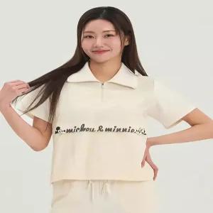 [디즈니골프][디즈니골프]여성 아노락 카라 반팔 집업 트레이닝복 DO2LTW030