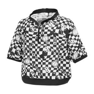 [디즈니골프][디즈니골프]여성 오버핏 체크 반집업 반팔 후드 티셔츠 DO2LTSR38