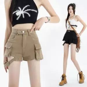 여친 데님 가을 스판 반바지 청바지 청반바지 사계절 admr3