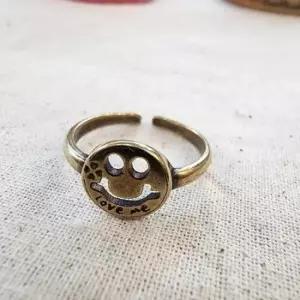 포인트 패션 스마일 귀여운 여성 선물 액세서리 데일리 반지 우정 황동