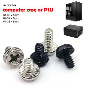 100개 6 32x5/6/8mm PC 케이스 전원 공급 장치 PSU 하드 드라이브 HDD 마더보드 비디오 카드 마운트 고정 나사 볼트 컴퓨터