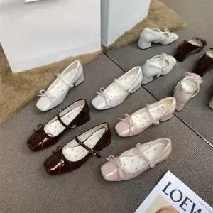 레드 여자 신발 스몰 부드러운 하이힐 미들 힐 프렌치 단화 화 메리제인 KS5