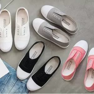 여자 베이직 끈없는 운동화 캔버스화 단화 스니커즈 캔버스운동화 캔버스신발 캐주얼화