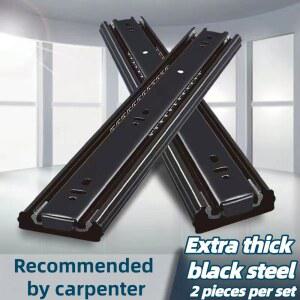 서랍 레일 10 20인치 냉간 압연 강철 슬라이드 닫힘형 슬라이딩 트랙 이중 섹션 캐비닛 가구 하드웨어