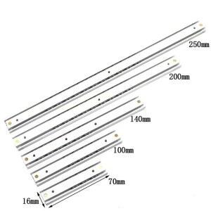 1쌍 서랍 슬라이드 볼 가이드 두 섹션 16mm 폭 스틸 폴드 레일 가구 하드웨어 부품