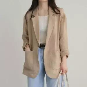 시원한자켓 여성 린넨 긴팔 자켓 여름 얇고 시원한 재킷 외투 1P