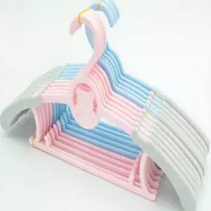어깨조절 옷걸이 5P(핑크) 코팅옷걸이 상의옷걸이