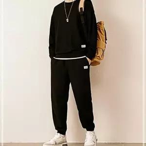 심플 남성 레이어드 느낌 디자인 셋업 조거 맨투맨 ZWFG33NV